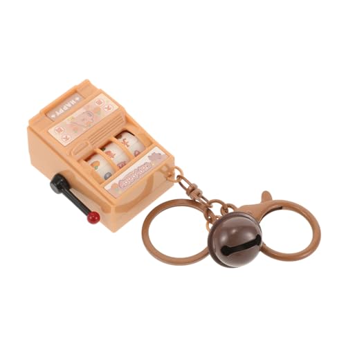 FUNNETOYU Obstmaschinen-shaker Mini-verkaufsautomat Glücksspiel Schlüsselanhänger Las Vegas-souvenir Las Vegas Schlüsselanhänger Videospiel-schlüsselanhänger Mini-klauenmaschine Metall Brown von FUNNETOYU