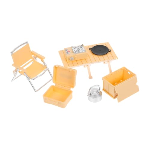 FUNNETOYU Outdoor Spielset Miniatur Camping Klappstuhl Picknicktisch Kocher Für Rollenspiele Leicht Tragbar Gelb FUNNETOYU Outdoor Spielset Miniatur Camping Klappstuhl Picknicktisch Kocher Für Rollenspiele Leicht Tragbar Gelb von FUNNETOYU