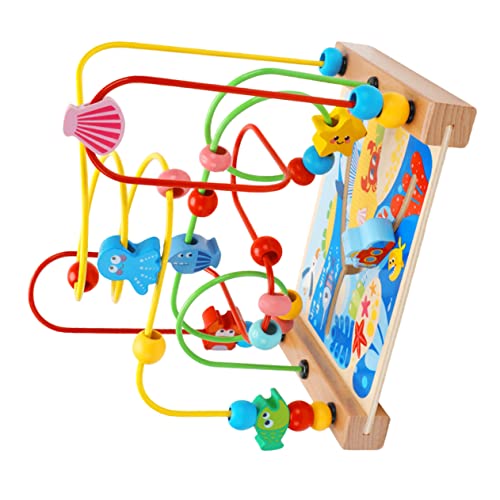 FUNNETOYU Perlen Labyrinth Perlenlabyrinth Achterbahn Zubehör Kindertierperlenspielzeug Perlenspielzeug Für Pädagogisches Kognitives Holz von FUNNETOYU