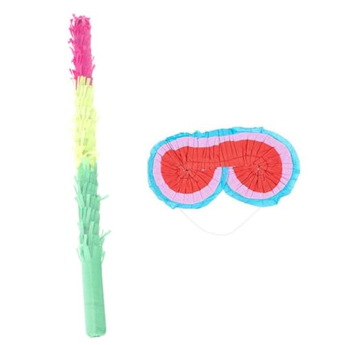 FUNNETOYU Pinata Schlagstab Bunt Teilig mit Pinata Brille Papier Kinderleicht zu Halten Leicht und Stabil für Geburtstagsparty Karneval Halloween für Teens Erwachsene von FUNNETOYU