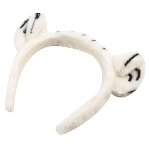 FUNNETOYU Plüsch Haarband mit Weißen Tigerohren Weiches Bequemes Tierhaarreifen Haarornament für Geeignet für Karneval Halloween Kostümpartys und Cosplay von FUNNETOYU