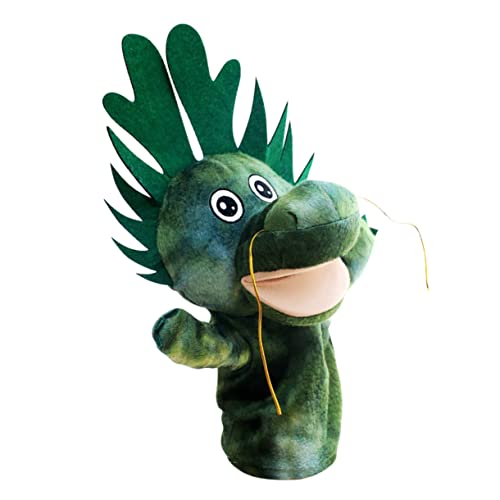 FUNNETOYU Plüsch Handpuppe Drache Cartoon mit Beweglichem Mund Weiches Baumwollmaterial Waschbares für Eltern Junge Mädchen Interaktion und Frühe Bildung Geeignet für Kindergarten und von FUNNETOYU