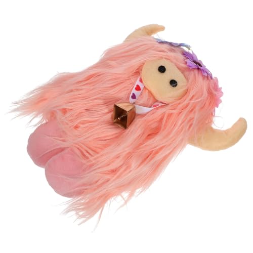 FUNNETOYU Plüsch Kuh Kuscheltier Realistische Farm Tier Deko Weiches Langlebiges Plüschmaterial Kuscheliges für Warmes Atmosphärisches Wohnaccessoire Rosa von FUNNETOYU
