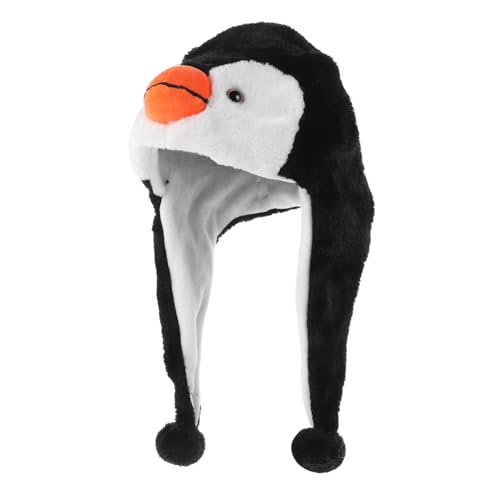 FUNNETOYU Plüsch Pinguin Mütze Winter Warm Dickes Material Stabiler Festliche Lustige Kopfbedeckung für Mädchen Jungen Karneval Party Accessoire von FUNNETOYU