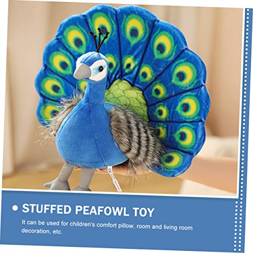 FUNNETOYU Plüschtier Pfau Kuscheltier Weiches Simuliertes Pfau Kinderzimmer Dekoration Kinderspielzeug Cartoon Design Komfortabler Stofftier von FUNNETOYU