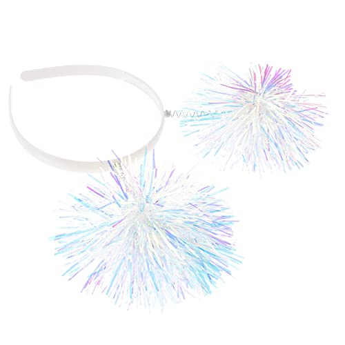 FUNNETOYU Pompom Haarband für Frauen Flexibles Stirnband mit Pompons für Geburtstagsfeiern Neujahr und Karneval Elegante Partyaccessoires für Frauen und Teenager von FUNNETOYU