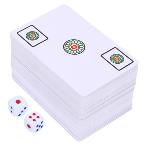 FUNNETOYU Praktisches Mahjong Kartenspiel mit Würfeln Leichte Reiseversion Chinesisches Tischspiel für Party Freizeit Familie von FUNNETOYU