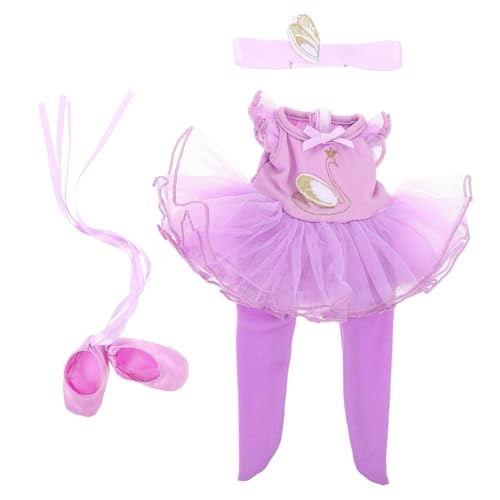 FUNNETOYU Puppen Ballettkleid mit Trikot Tüllrock und Haarband Ballettkostüm für Puppen Verarbeitung und Einzigartiges Design für Tanz und Rollenspiel von FUNNETOYU