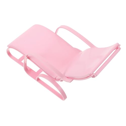 FUNNETOYU Puppen Loungesessel Wohndeko Accessoires Strandkorb Stuhl Mini Dekoration Miniatur Modell Puppenhaus Loungesessel Mini Sessel Modell Rosa Kunststoff von FUNNETOYU