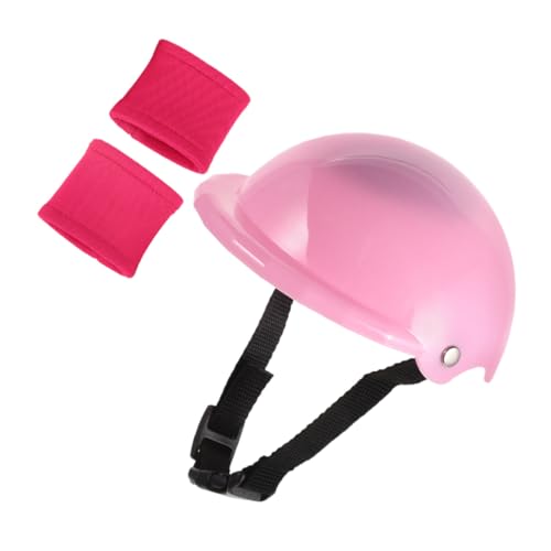 FUNNETOYU Puppen Sporthelm mit Schutzpads Dekorativer Mini Fahrradhelm für Puppen Langlebiges und Realistisches Zubehör für Vielfältige Rollenspiele und Sportliche Aktivitäten von FUNNETOYU