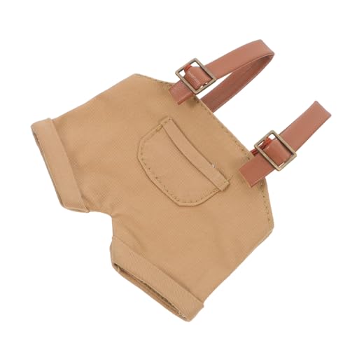 FUNNETOYU Puppenbekleidung Baumwoll Overalls für Bärenpuppen Weiche Kuschelige Wechselbare Outfits in Khaki für Puppen und Stofftiere von FUNNETOYU