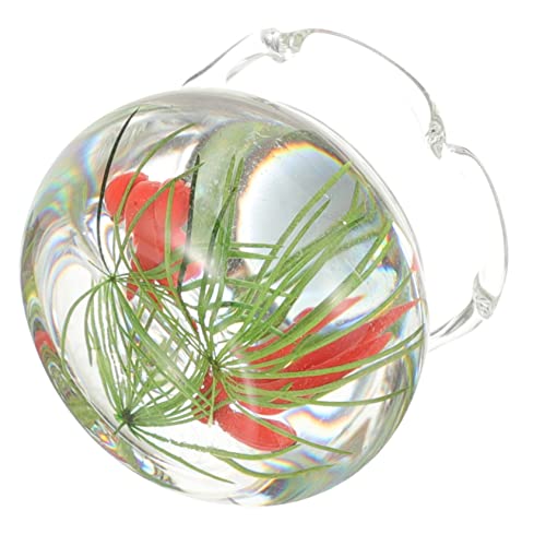 FUNNETOYU Puppenhaus Aquarium wohnaccessoires Tiny House miniaturfiguren small Houses Ornamente Kleiner Fischtank Miniatur-Puppenhauszubehör Simulations-Aquarium-Modell Plastik Transparent von FUNNETOYU