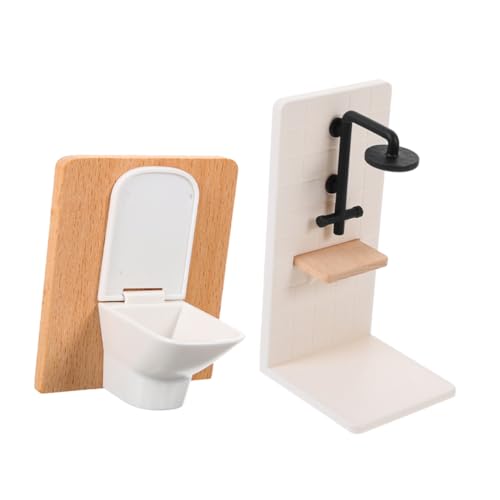 FUNNETOYU Puppenhaus Badezimmer Miniatur Dusche Toilette Realistische Möbel aus Kunststoff und Holz Kompatibel mit Vielen Puppenhäusern Sicher und Langlebig Farbstabil FUNNETOYU Puppenhaus Badezimmer Miniatur Dusche Toilette Realistische Möbel aus Kunststoff und Holz Kompatibel mit Vielen Puppenhäusern Sicher und Langlebig Farbstabil von FUNNETOYU