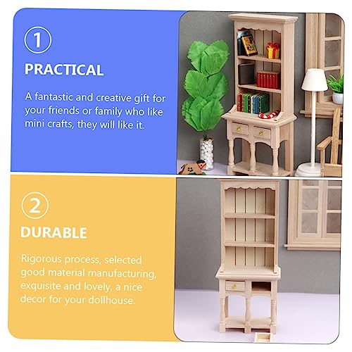 FUNNETOYU Puppenhaus Möbel Mini Bücherregal Holz Regal für Mini Haus Dekoration Kinderspielzeug von FUNNETOYU