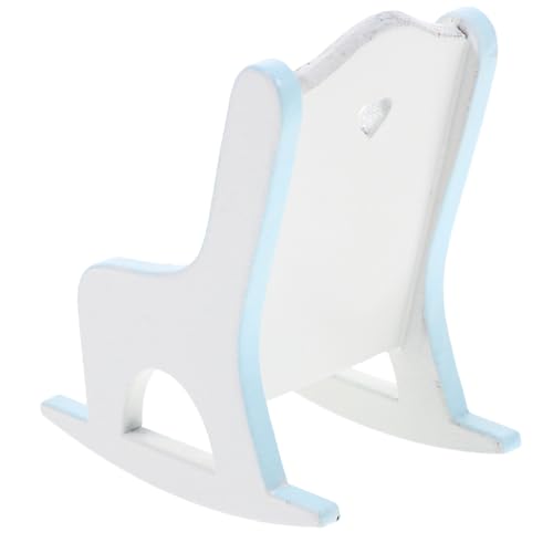 FUNNETOYU Puppenhaus Schaukelstuhl Ornament Blaues für DIY Minihäuser und Mikrolandschaften für Kinderzimmer und für Puppenliebhaber von FUNNETOYU
