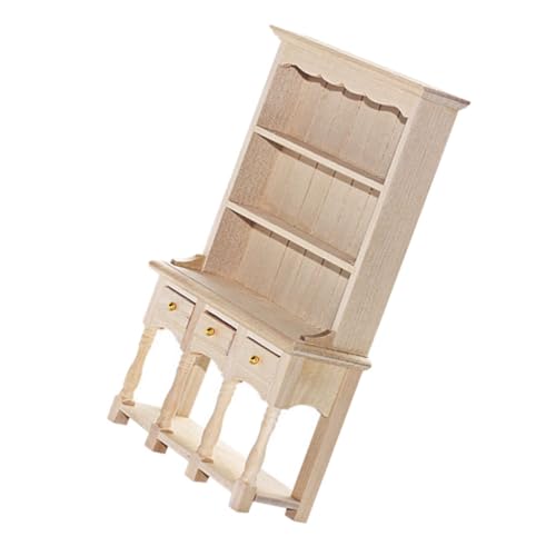 FUNNETOYU Puppenhaus Schrank mit DREI Holz Miniatur Möbel für Schlafzimmer Wohnzimmer und Küche für Kreative Dekoration FUNNETOYU Puppenhaus Schrank mit DREI Holz Miniatur Möbel für Schlafzimmer Wohnzimmer und Küche für Kreative Dekoration von FUNNETOYU