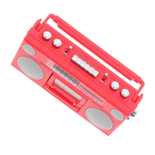 FUNNETOYU Puppenhaus Zubehör Rotes Dekoratives Aufnahmegerät für Miniatur Landschaft DIY und Szenenlayout von FUNNETOYU