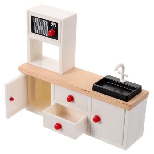 FUNNETOYU Puppenhaus Zubehör Weißes Mini Möbelstück für Badezimmer und Küche Realistisches DIY Accessoire von FUNNETOYU