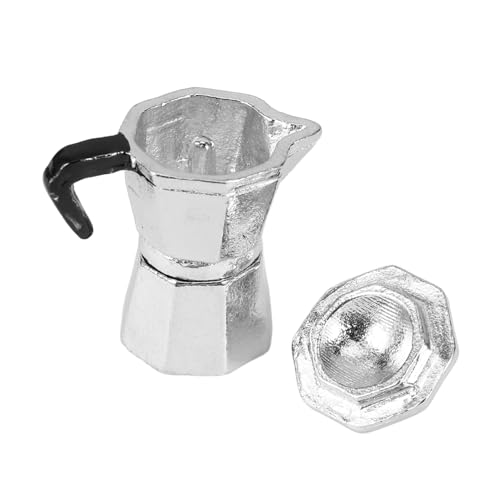 FUNNETOYU Puppenhaus -kaffeekanne Mini-puppenhaus- Lebensechte Kaffeekanne Verzierung Der Kaffeekanne Puppenhaus-küchenmodell Mini-Espresso-kaffeekanne Hausdeko Mini Legierung Silver von FUNNETOYU