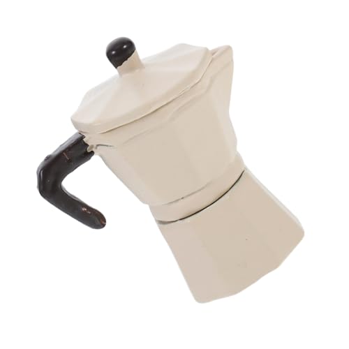 FUNNETOYU Puppenhaus -kaffeekanne Puppenhausverzierung Mini-gerätefiguren Stellen Sie Sich Eine Kaffeekanne Vor Lebensechte Kaffeekanne Puppenhauszubehör Mini-küchenzubehör Legierung Beige von FUNNETOYU