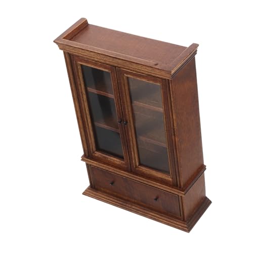 FUNNETOYU Puppenhausschrank, Puppenhaus-Miniatur-bücherregal Aus Holz, Dekorationszubehör Für Wohnzimmer, Esszimmer, Arbeitszimmer Und Szenen, Kaffee FUNNETOYU Puppenhausschrank, Puppenhaus-Miniatur-bücherregal Aus Holz, Dekorationszubehör Für Wohnzimmer, Esszimmer, Arbeitszimmer Und Szenen, Kaffee von FUNNETOYU