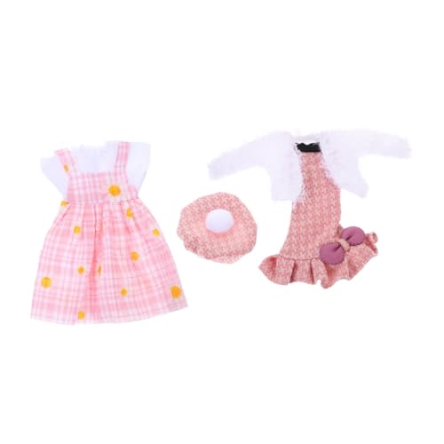 FUNNETOYU Puppenkleiderset für Mädchen Austauschbare Stoffkleidung mit Plüschjacke und Blütenrock Wiederverwendbare Puppenkleidung Fördert Kreativität und Selbstständigkeit von FUNNETOYU