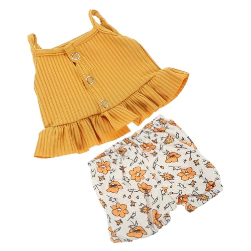 FUNNETOYU Puppenkleidung mit Camisole und Shorts für Dolls Weiche Langlebige Stoffe Modische Blumenmuster Niedliche Bekleidung für Born Puppen Geschenk von FUNNETOYU