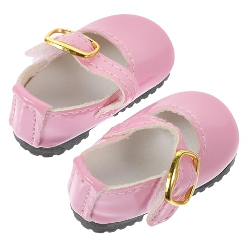 FUNNETOYU Puppenschuhe aus Leder für Mädchenpuppen Bjd Mini Schuhe Modisches Design für Puppen Rosa für Puppenzubehör und Kreatives von FUNNETOYU