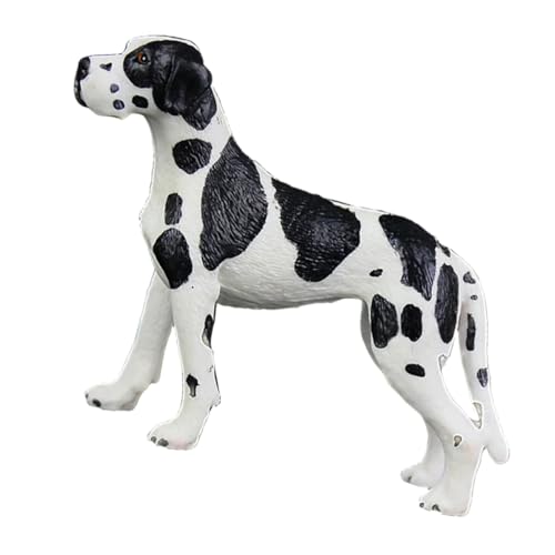 FUNNETOYU Realistische Große Dänische Dogge Figur Kunststoff Tiermodell Spotted Dog Ornament Kinderzimmer Dekoration Lernspielzeug für Kleinkinder von FUNNETOYU