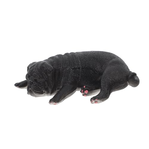 FUNNETOYU Realistische Kleine Mops Hund Skulptur Modell Figur Dekoration für Zuhause Büro Detailgetreu Kompakt für Regal und Schreibtisch Liebevolles Tiermotiv von FUNNETOYU