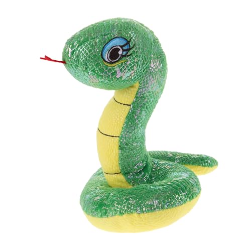 FUNNETOYU Realistische Plüschschlange Grün Snake Year Maskottchen Kuscheltier Simulation Schlangenspielzeug Festliche Deko Halloween April Fools Party Requisit von FUNNETOYU