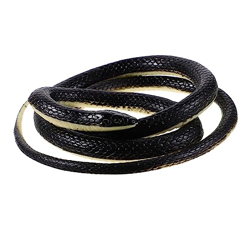 FUNNETOYU Realistische Schwarze Gummischlange als Halloween Deko und Streichspielzeug Simulierte Spielzeugschlange mit Coiled Form für Halloween Party Tierabwehr und Scherzartikel von FUNNETOYU