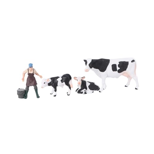 FUNNETOYU Realistisches Kuhmodell Tierfigur Bauernhoftiere Deko Fein Gearbeitet Lebensecht für Kinderzimmer und Lernspielzeug von FUNNETOYU
