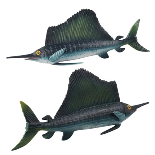 FUNNETOYU Realistisches Modell Meeressäuger Deko Sailfish Figur aus Kunststoff Lebensechte Meerestiere Miniatur Tierornament für und Aquarium Kindgerechtes Sammelobjekt und Lernspielzeug von FUNNETOYU