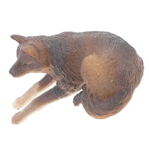 FUNNETOYU Realistisches Wolf Modell aus Kunststoff Kleines Wildtier für Detailreiche Tierfigur Kreative Dekoration für Zuhause Schreibtisch und Garten von FUNNETOYU