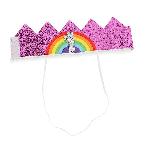 FUNNETOYU Regenbogen Krone Kopfschmuck für Junge Mädchen Leicht und Bequem Geburtstagsdeko für Süßes Design für Mädchen und Jungen für Geburtstagsfeiern von FUNNETOYU