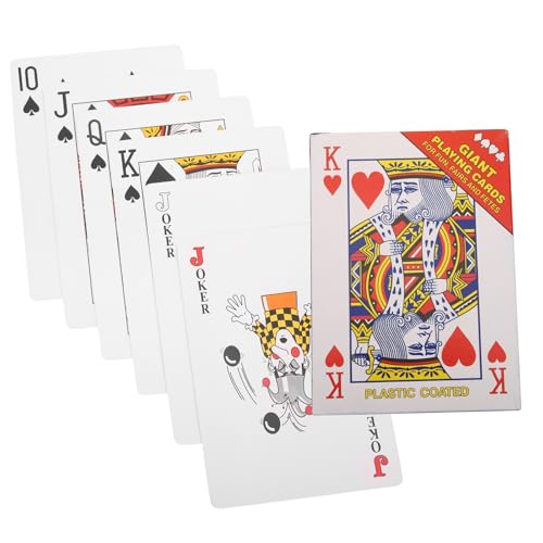 FUNNETOYU Riesige Spielkarten Fach Vergrößert Langlebiges Material Glatte Oberfläche für Poker und Familienspiele Leicht Transportierbar Spaß für Erwachsene FUNNETOYU Riesige Spielkarten Fach Vergrößert Langlebiges Material Glatte Oberfläche für Poker und Familienspiele Leicht Transportierbar Spaß für Erwachsene von FUNNETOYU