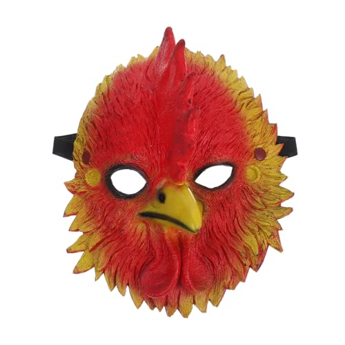 FUNNETOYU Rooster Maske für Halloween und Kostümparty Realistische Tierkopf-maske mit Elastischem Band Leichte und Bequeme Cosplay Requisite für Karneval und Bühnenauftritte von FUNNETOYU