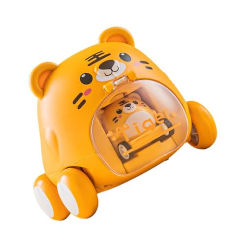 FUNNETOYU Rückziehauto Tigerform Farbenfrohes Schleuder Fahrzeug Modell Verschleißfest und Sicher Interaktives Mini Pull Back Auto für Jungen und Mädchen von FUNNETOYU