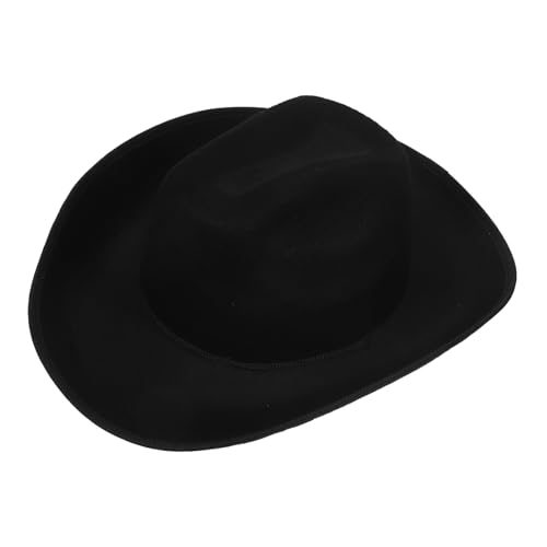 FUNNETOYU Schwarzer Cowboyhut aus Filz mit Verstellbarem Band Western Style Cowgirl Partyhut für Damen Robuste Westernmütze als Kostüm Accessoire Langlebiger Westernhut für Themenpartys FUNNETOYU Schwarzer Cowboyhut aus Filz mit Verstellbarem Band Western Style Cowgirl Partyhut für Damen Robuste Westernmütze als Kostüm Accessoire Langlebiger Westernhut für Themenpartys von FUNNETOYU