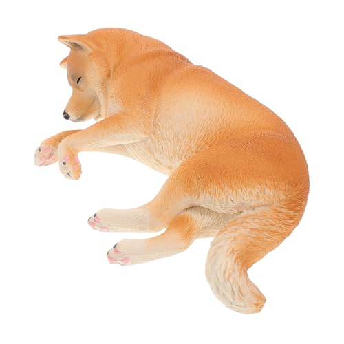 FUNNETOYU Simulierte Hundefigur Realistische Haustierskulptur Plastik Schlafhunde Tiermodell Dekoration Schlafende Welpen Spielzeug Künstliche Hund Statue von FUNNETOYU