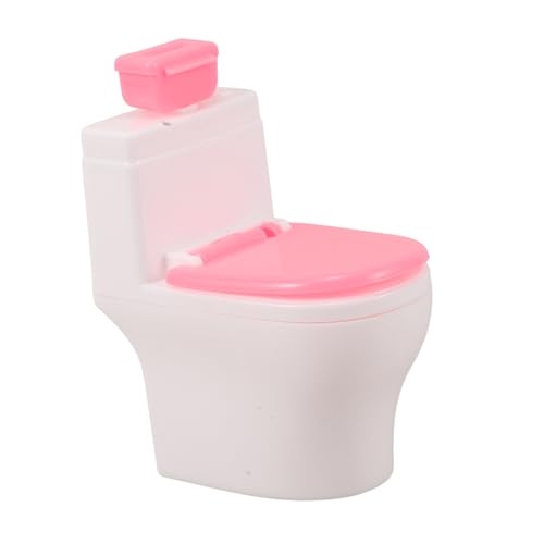 FUNNETOYU Simulierte Puppentoilette Mit Papierhalter Badezimmerzubehör Für Puppenhaus Für Kreative Spielwelten Puppenmöbel Für Puppenliebhaber von FUNNETOYU