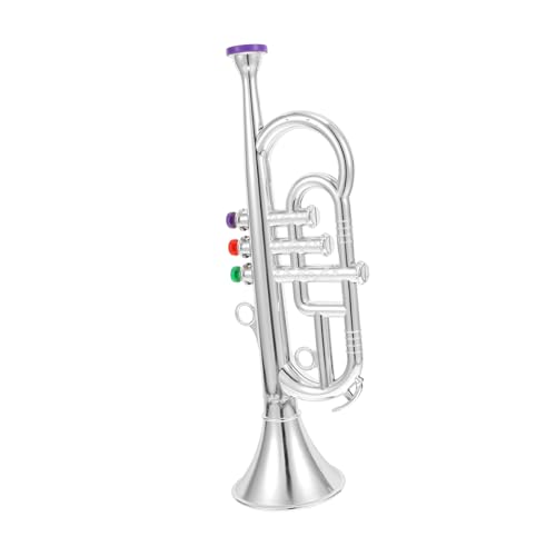 FUNNETOYU Simulierte Trompete mit DREI Horn für Trompete Spielzeuginstrument für Mini Abs Silber FUNNETOYU Simulierte Trompete mit DREI Horn für Trompete Spielzeuginstrument für Mini Abs Silber von FUNNETOYU