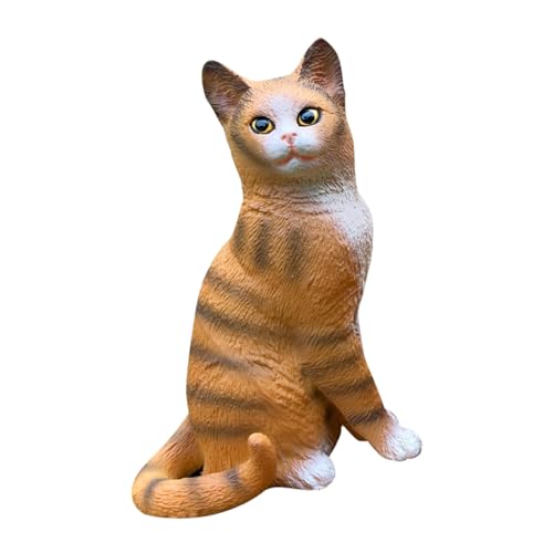 FUNNETOYU Simuliertes Katzenmodell Sitzende Katze Figur Lernspielzeug Realistische Katzenfigur Wohnkultur Geschenkideen für Katzenliebhaber und Junge Wissenschaftsenthusiasten von FUNNETOYU