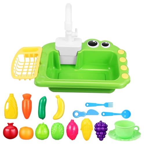 FUNNETOYU Spielküche Wasserspiel Spüle für Kleinkinder mit Fließendem Wasser Großes Fassungsvermögen Kompakt und Tragbar für Fantasievolles Rollenspiel und Praktische Lernaktivitäten von FUNNETOYU