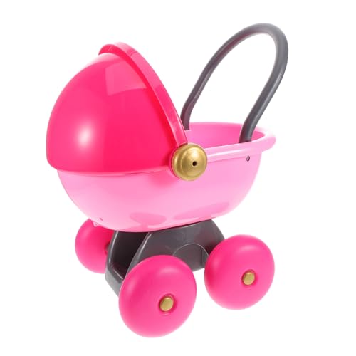 FUNNETOYU Spielzeugkinderwagen für Kinderwagen zubehör puppenhaus deko Puppenhaus Kinderwagen für Puppen Puppenwagen Set Kinderwagen Puppenwagen Plastik Rosa von FUNNETOYU