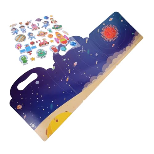 FUNNETOYU Stickerbuch mit Wiederverwendbaren Bunten Cartoon Aufklebern Tragbar mit Griff und Aufbewahrung für DIY Fenster Wasserbecher Drinnen und Draußen Pädagogisch für Jungen und Mädchen von FUNNETOYU