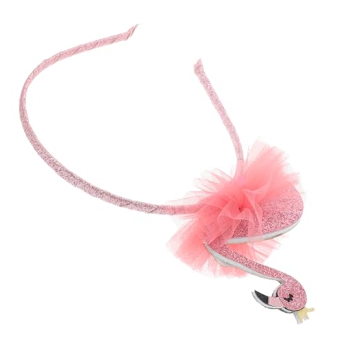 FUNNETOYU Stirnband Flamingo Glitzer Spitze Haarschmuck Rutschfest für Bühnenauftritte Hawaii Party Süßes Accessoire für Kleine Mädchen von FUNNETOYU