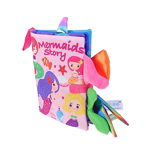 FUNNETOYU Stoffbuch mit Meerjungfrau Design Weiches Reißfestes Knisterbuch für Junge Mädchen Sensorisches Fühlbuch zur Frühkindlichen Pädagogisches für Kleinkinder Hautfreundliches von FUNNETOYU