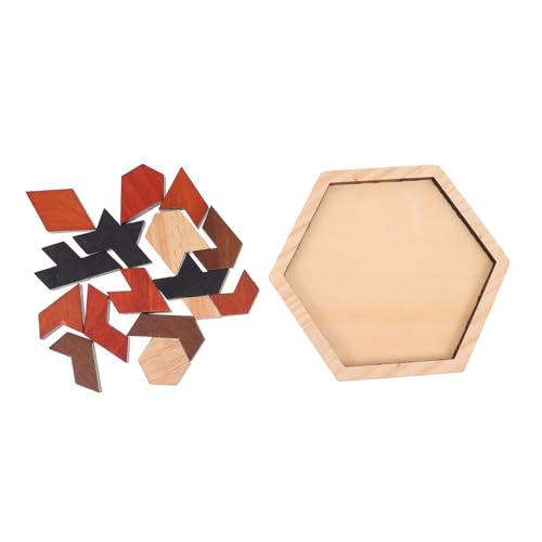 FUNNETOYU Tangram Puzzle Buntes Holz Jigsaw Toy für Kreatives Lernspiel Problemlösung Teamwork Schulanfang Geometrisches Knobelspiel Kleinkinder von FUNNETOYU